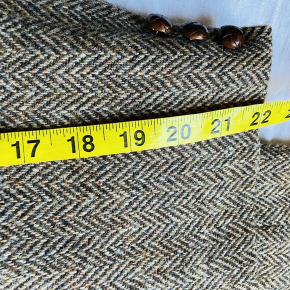 Harris Tweed Brookford Vintage Sport Coat Gray Herringbone Scottish Wool 44S USA - Picture 10 of 16
